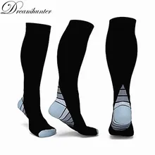 Для мужчин Для женщин Компрессионные носки Бег Велоспорт Jogger чулок спортивные носки высокие дышащие быстрый сухой шланг Фитнес танец гольфы