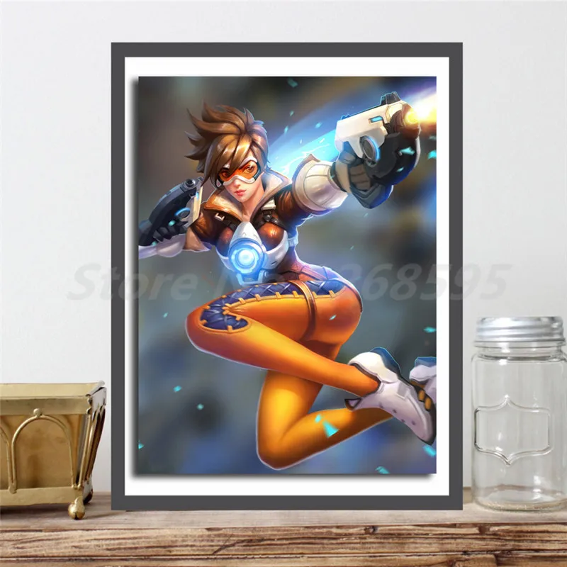 Overwatchs Tracer и Sombra D.VA холст картина печать гостиная домашний декор Современное