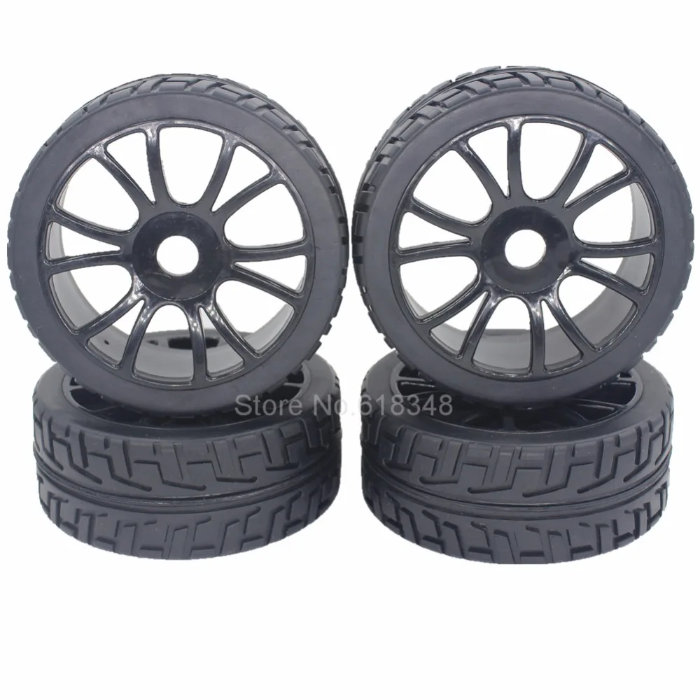 wheels buggy tires rc road 17mm rims losi hpi 4pcs hub parts