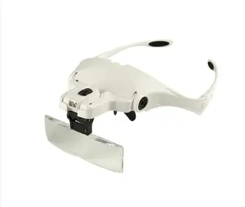 

Ajustable Lens Eyeglasses Magnifying Glass 1.0X 1.5X 2.0X 2.5X 3.5X 5 Lens Loupe Magnifier LED