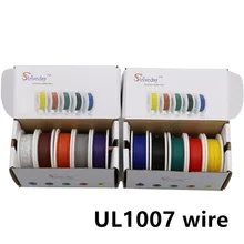 18, 20, 22, 24, 26 28 AWG UL1007 10-смешивание цветов коробка 1+ контейнер под элемент питания 2 жильный кабель луженую медную проволоку многожильный провод "сделай сам"