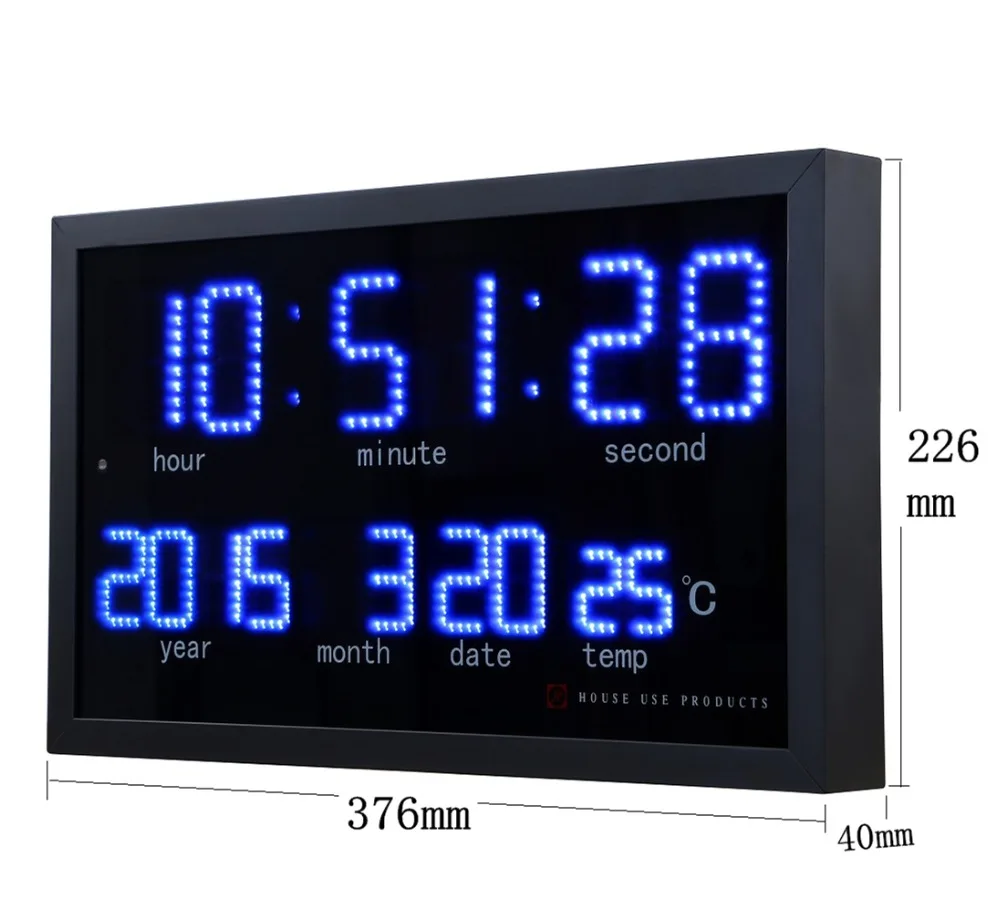  Dot matrix led digital large wall clock Living room modern decoration electronic led calendar clock - 32828848331