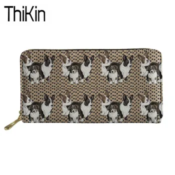 

Thikin Cute Corgi Printing Wallets Women Luxury Design PU Leather Purse Ladies Clutch Long Phone Holders for Females Money Bags