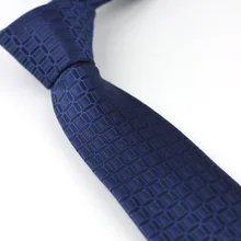 Мужские галстуки для костюма, дизайн темно-синего цвета с синим квадратным клетчатым шейный платок, тонкий галстук 7 см, платья, рубашки, свадебные галстуки Gravatas Corbata