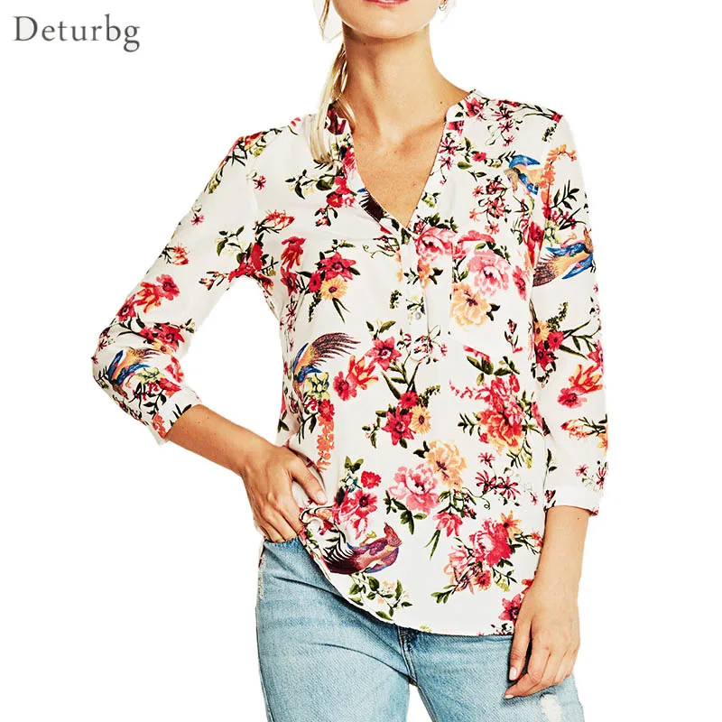 Buy Womens Brief Red Flower Printed Blouse Ladies