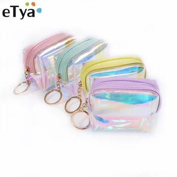 

eTya Trend Women Small Wallet Card Holder Zipper Coin Purses Clutch Handbag Fashion Female Purses Mini Cosmetics Storage Pouch
