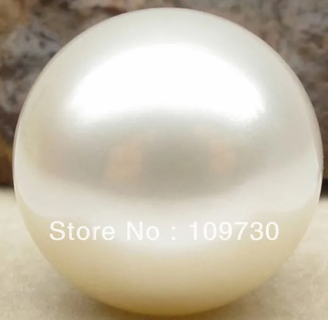 

Jewelry 001 PERFECT ROUND SOUTH SEA GENUINE 14-15MM WHITE CREAM LOOSE PEARL UNDRILL