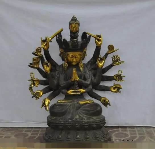 

S01180 24"tibet buddhism bronze gilt 1000-Arms Avalokiteshvara Guan Yin Buddha Statue