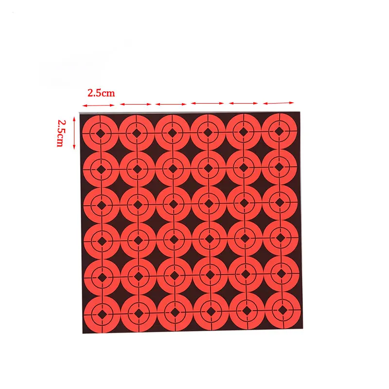 Papier cible rouge auto-adhรฉsif pour la chasse et le tir au paintball, autocollants, 10 feuilles, 360 cibles, nouveau, 10 piรจces