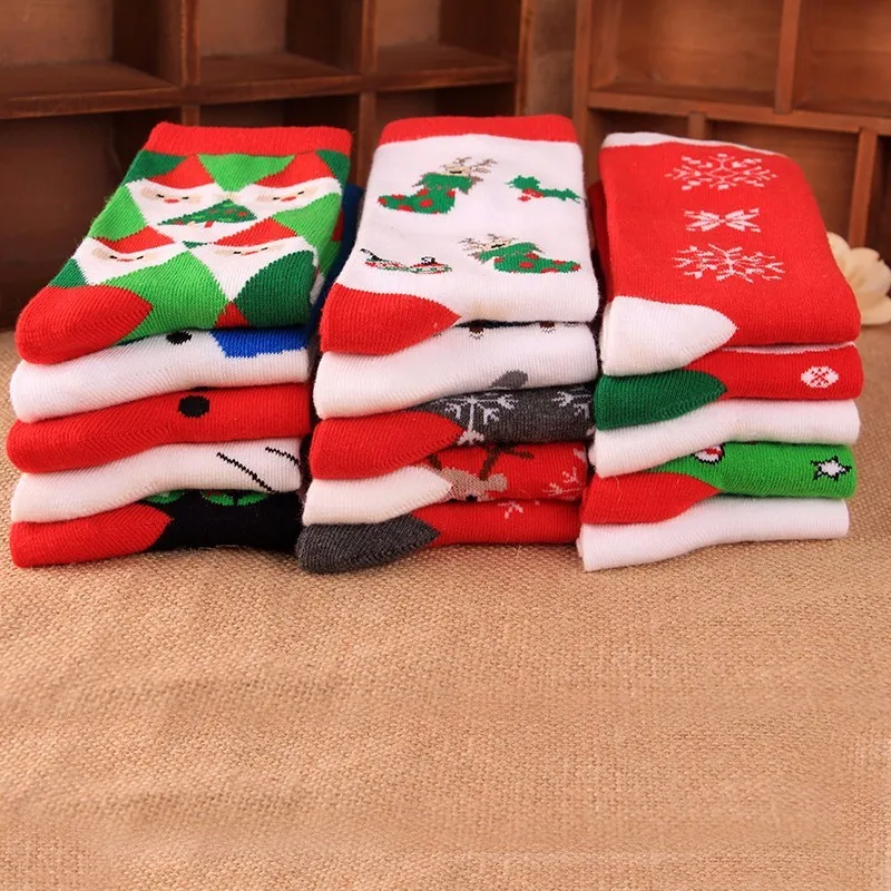 Лидер продаж 3 пар/лот Санта Клаус женские рождественские носки хлопковые носки осень-зима с изображением снежного лося подарочные носки