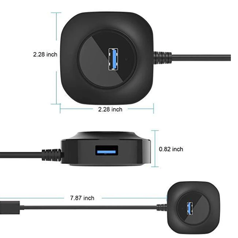 4-портовый USB 3,0/2,0 концентратор адаптер переменного тока, сплиттер для Win XP/2000/7/Vista Поддержка Горячая замена с матовый внешний вид для ПК компьютер