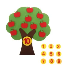 Яблоневое дерево матч цифровая обучающая игрушка Монтессори обучающая игрушка Нетканая головоломка креативная игрушка детский сад Детская математическая игрушка