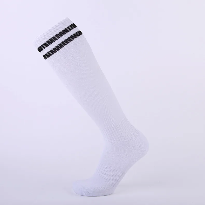 New Professional adult children Color Stripe Sports Soccer Socks Breathable Running Jogging kids High Knee Socks Long Stocking