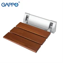 Shower-Seats Wall-Chairs Bench Wall-Mounted Folding GAPPO Bathroom Solid-Wood