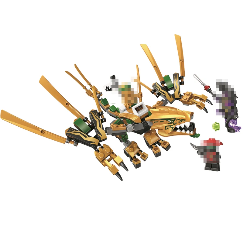 Дешево Новинка 2019 188 шт золотой дракон строительные блоки комплекты ниндзя серии ниндзя минифиги подарки Детские праздничные игрушки