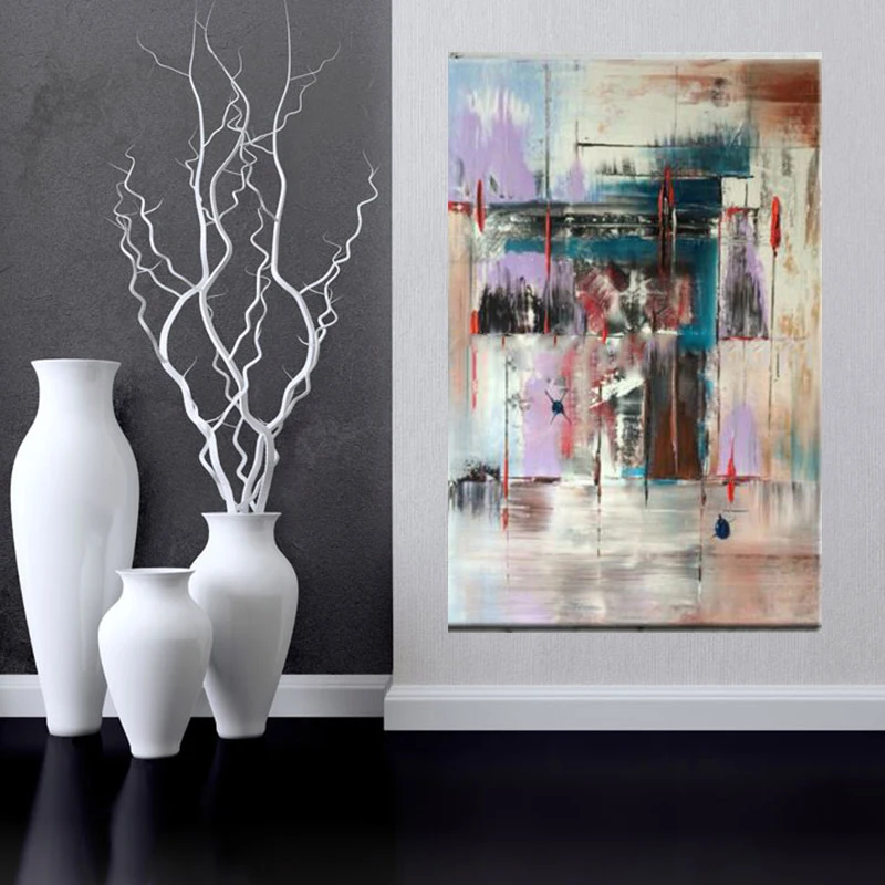 

Pure Handmade Famous Artist Unique Thinking Canvas Wallpapers Modern Abstract Oil Painting For Living Room Decoration
