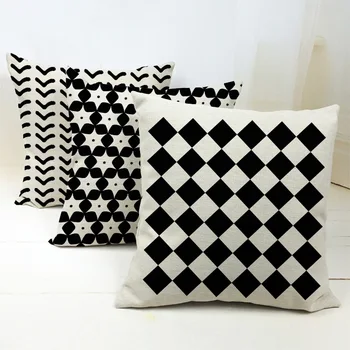 

Geometry Nordic Style Cushion Cover Line Stripe Pillowcase Black Anime Garden For Living Room Throw Pillow Covers 45X45Cm Burlap