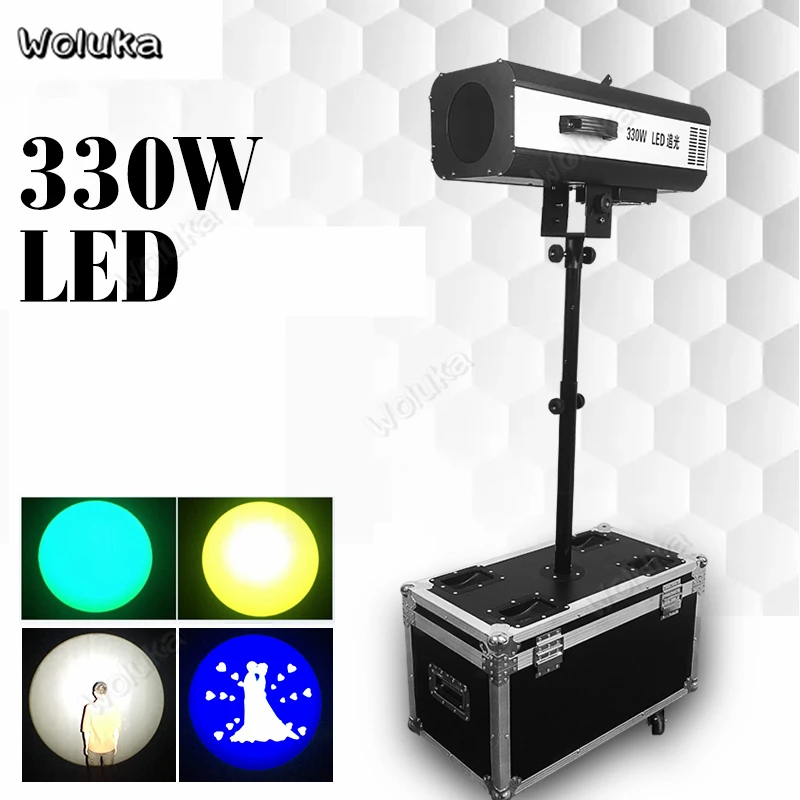 

330W LED Follow Spot Light High Power Chasing Lamp Stand Flight Case Wedding Stage Bar Performance Lighting Equipment CD50 W01