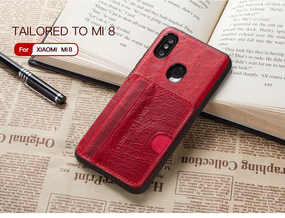 For Xiaomi 8 iPhone 8 Huawei P20 Samsung Galaxy S9 Case Cover CONTACTS FAMILY Genuine Leather Luxury Wallet Case Back Cover xiaomi leather case chain