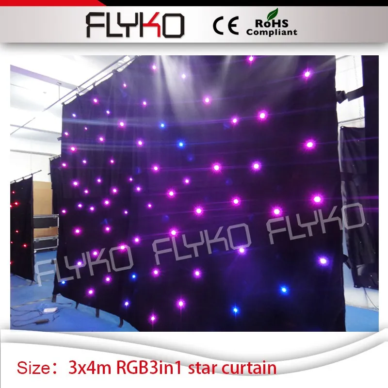 

dj led tent RGB 3in1 leds stage curtain 10ft x 14ft wedding star curtain led backdrop