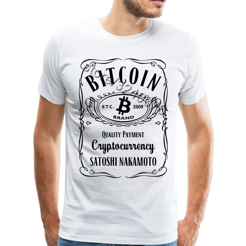 

Cool Vintage Bitcoin Shirt Mens Short-sleeved Custom Printed Cryptocurrency T-shirt Fans Friend Gift Tshirt Cheap Clothing