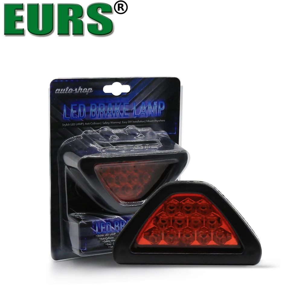 

EURS High brightness 12 LED car flash lamp motorcycle F1 Car Blinking Triangle Rear Tail Brake Lamp Bulb Flash Universal Fit 12V
