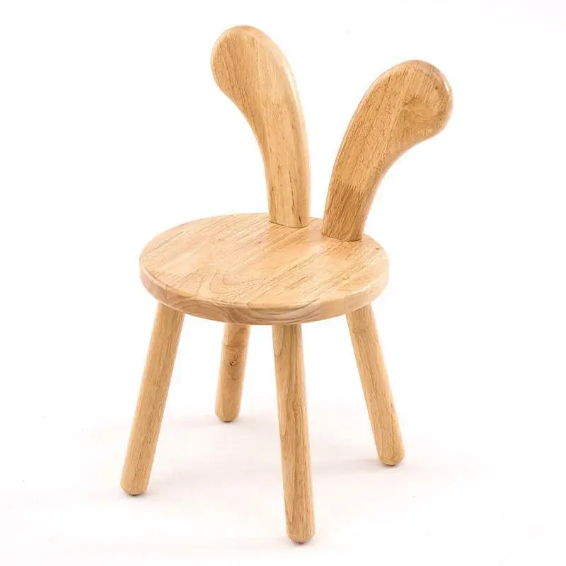 Домашние Мультяшные деревянные скамейки креативный столик для кормления малыша Детский обучающий стул уши кролика маленький табурет - Цвет: 1