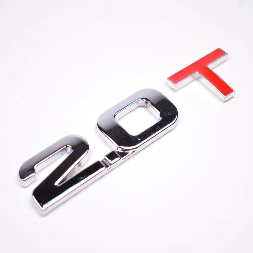 

Metal Silver 3D 2.0T Car Rear Trunk Emblem Badge Sticker Fit For Jetta Passat Golf GTI 2.0T Boot Decal Auto Accessories