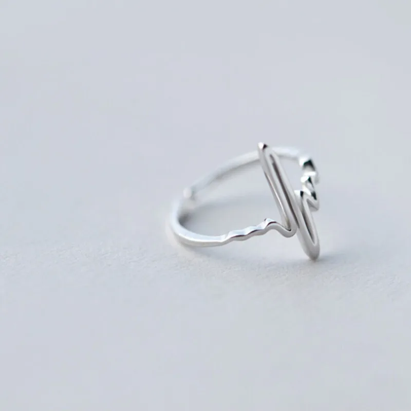Женское кольцо с электрокардиограммой вечерние емый Размер|heart beat ring|heartbeat ringfashion