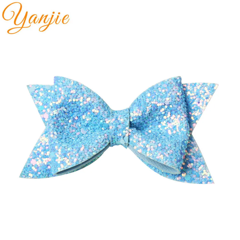 14 шт./лот, 3,5 дюймов, массивная кожаная заколка с бантиком, Блестящие Ретро заколки для волос для женщин, сделай сам, аксессуары для волос для девушек