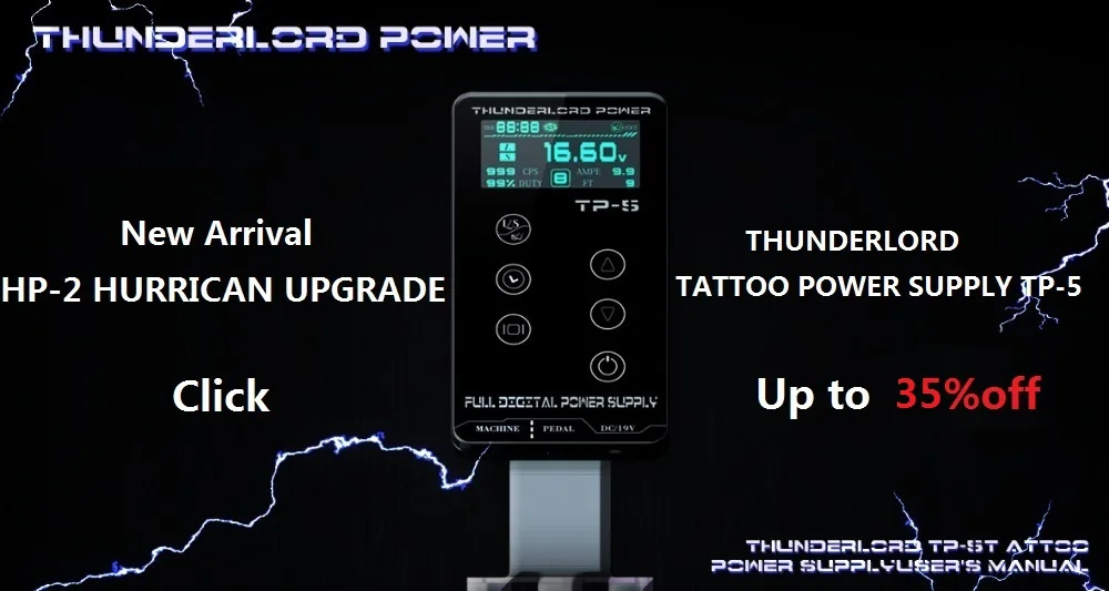 HURRICANE Tattoo power supply Upgrade Tattoo Machine hp-2 Интеллектуальный цифровой жидкокристаллический Макияж Двойной источник питания татуировки набор