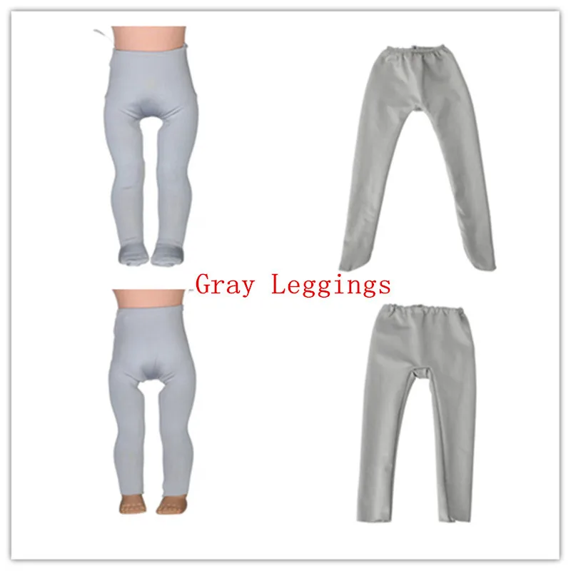 

2 kinds Gray Leggings Tight Pants Fit 18 Inches American Doll Baby Doll Clothes Accessories Handmade Fashion Pants Clothes