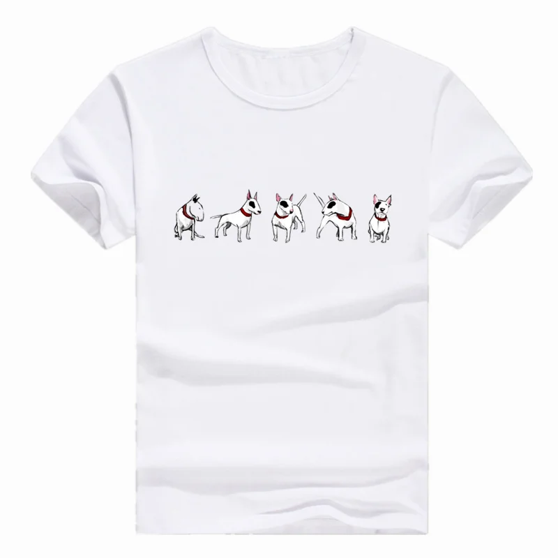 

Asian Size Print Bull Terrier Dog Pet Animal Funny T-shirt Short sleeve O-Neck Summer Casual Tshirt For Men And Women HCP4350