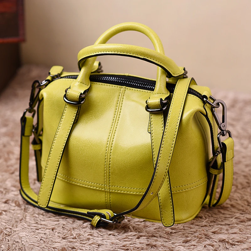

Designer Genuine Leather Women's Handbag 2018 Simple Bag Large Capacity Fashion Office Shoulder Bag Ladies Top Handle Bag Tote