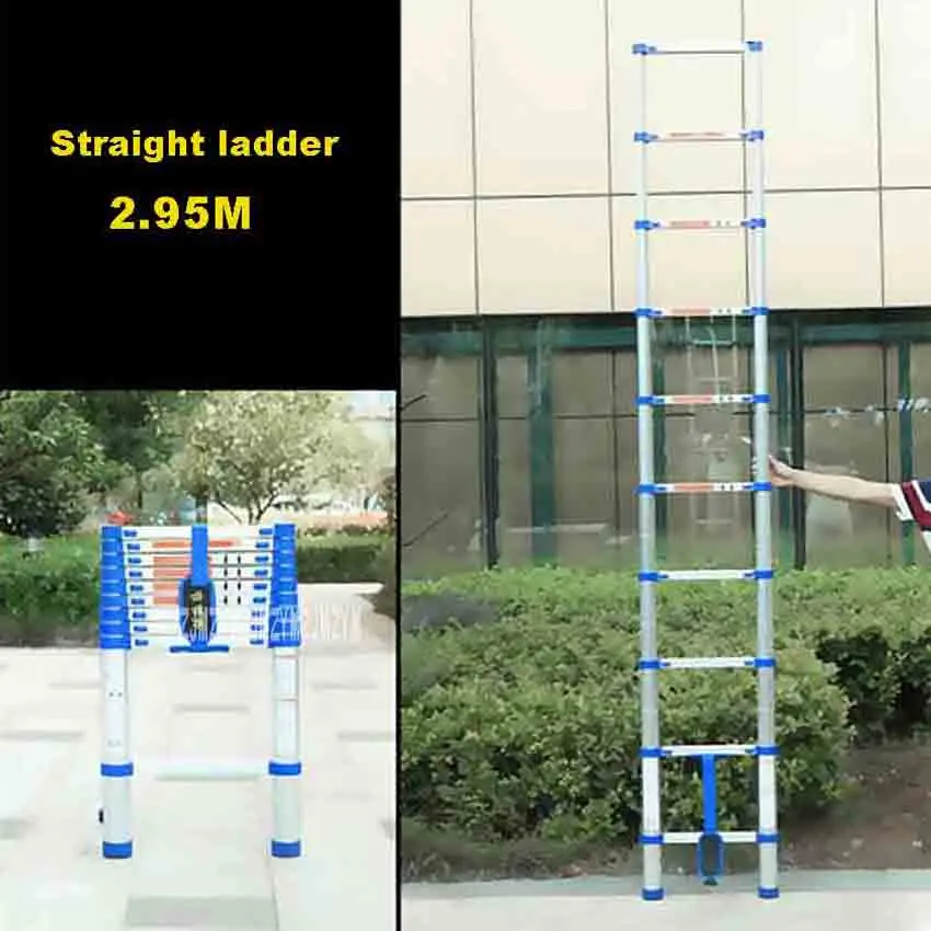 JJS511 High quality Thicken Aluminium Alloy 10 Step Single sided Straight Ladder Portable
