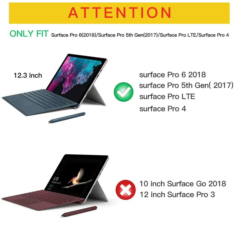 Чехол для Microsoft Surface Pro 7/Pro 6 Сверхлегкий портфель деловой чехол с держателем ручки