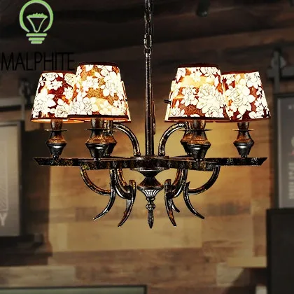 

American Retro chandelier lighting 6 head Iron Restaurant cafe Industrial decor chandeliers light kitchen hanging lamp luminaire