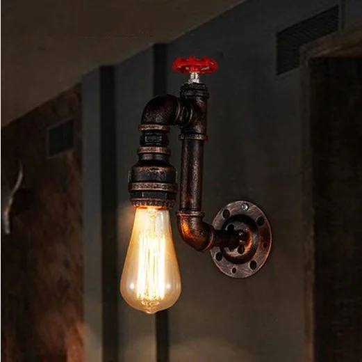 Nordic Loft Style Industrial Vintage Wall Light For Home Antique Metal Water Pipe Lamp Bedside Edison Wall Sconce Lighting Nordic Loft Style Industrial Vintage Wall Light For Home Antique Metal Water Pipe Lamp Bedside Edison Wall Sconce Lighting