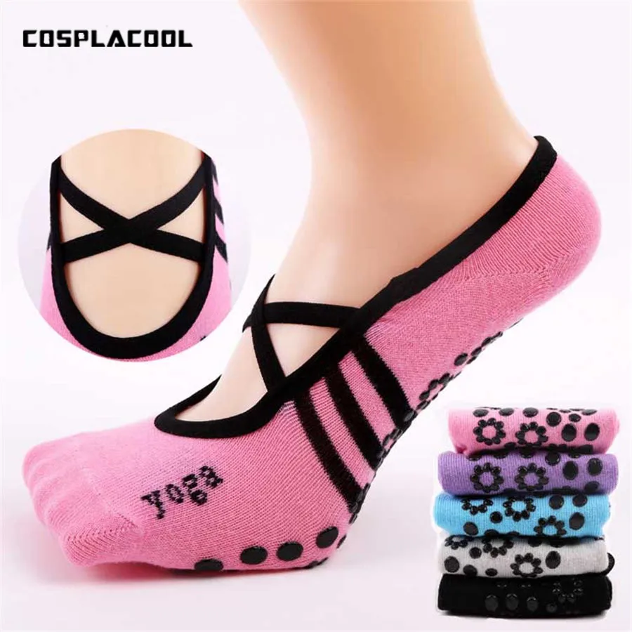 

Women Anti Slip Bandage Cotton Fitness Yo ga Socks Ladies Ventilation Pilates Ballet Socks Dance Socks Grip Slippers 9 Colours