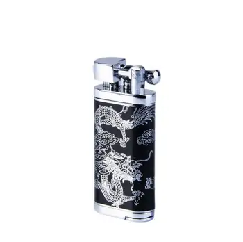 

Thunder Metal Carving Dragon Cigarette Lighter Windproof Gas Jet Butane Men Smoking Lighter Frosted Tobacco Ciagr Lighter
