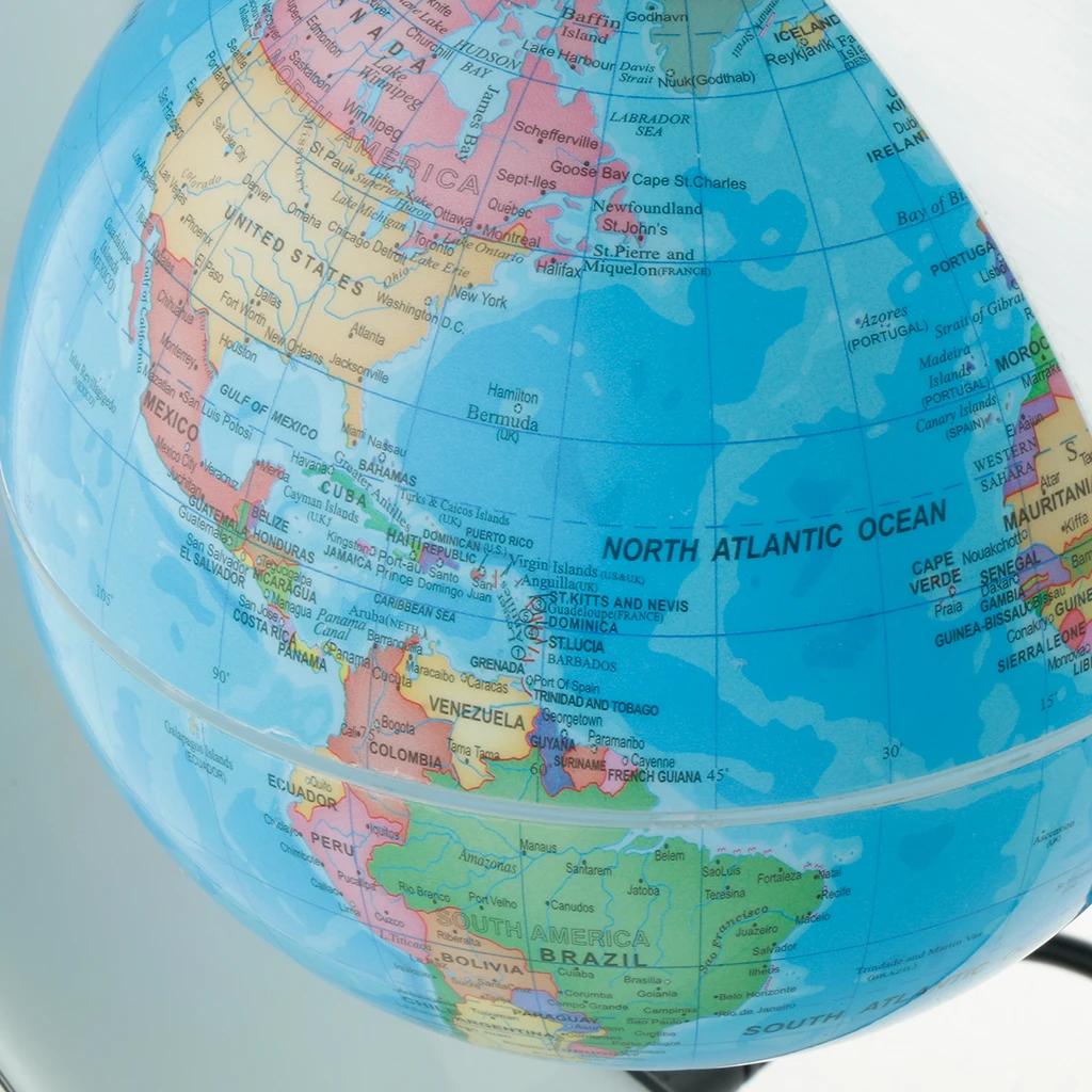 O-Shaped Holder Magnetic Levitation Floating World Map Globe Home Desktop Decorative Crafts with LED Light US Plug