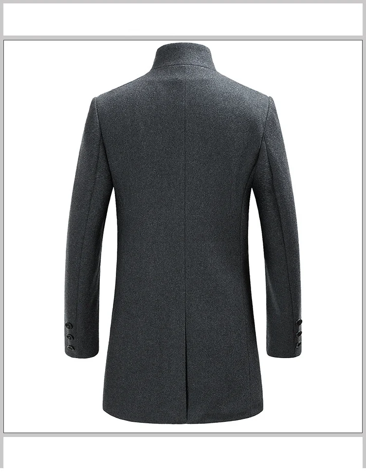 BOLUBAO Men Wool Blends Coats Winter New Trench Coat Slim fit Tops Men's Quality Brand Long Section Wool Blends Coat Male