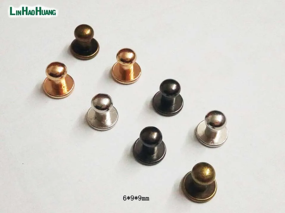 Wholesale 60sets/lot 6*9*9mm alloy screw rivets screw knob for handbag