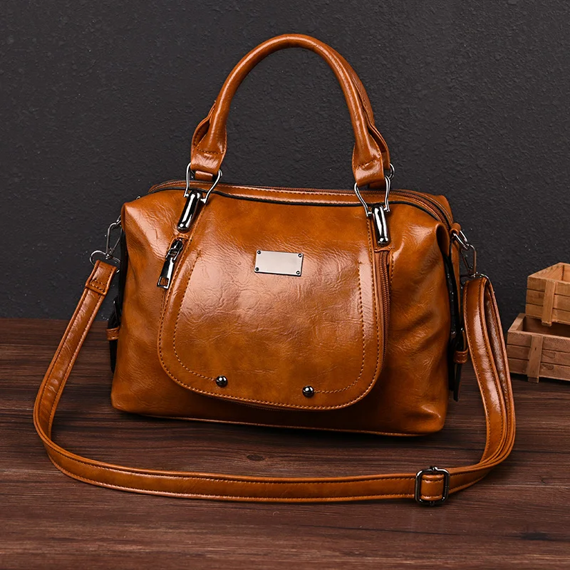 

IDUNBAG Luxury Vintage Handbags for Women Leather Shoulder Bag Female Famous Brand Simple Casual Tote Bag Sac Femme Handbag 2019
