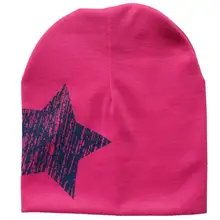 Детская шляпа детская шапочка Baby18 с принтом звезды, детская шапочка для мальчиков и девочек, хлопковая вязаная шапка, детские зимние шапки 15