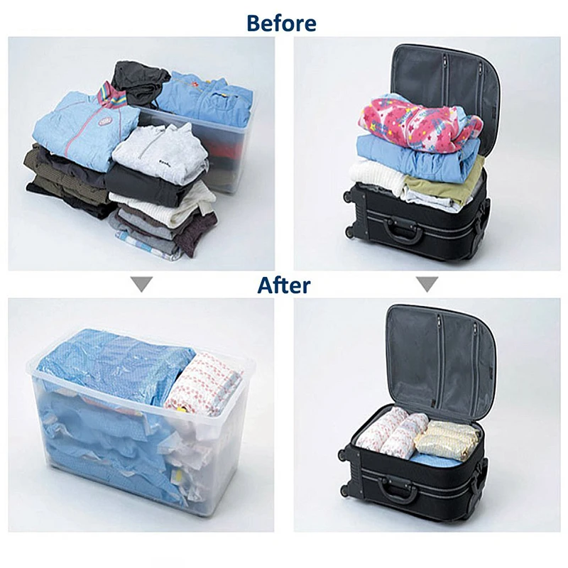 Us 0 99 Hand Rolling Compression Storage Bags For Clothes Plastic Vacuum Ng Sacks Travel E Saver Luggage In From Home