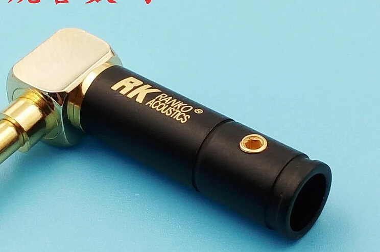 super qualily carbon black Gold plated 2 4mm 4 pole headphone jack audio plug for 6mm cable 20pcs