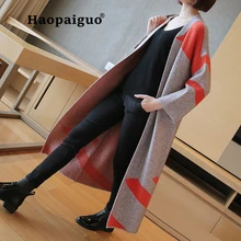 Large Size Black Thick Sweaters Coat Women Contrast Color Cotton Knitted Long Cardigans Coat Autumn Winter 2018 Women's Clothing Large Size Black Thick Sweaters Coat Women Contrast Color Cotton Knitted Long Cardigans Coat Autumn Winter 2018 Women's Clothing