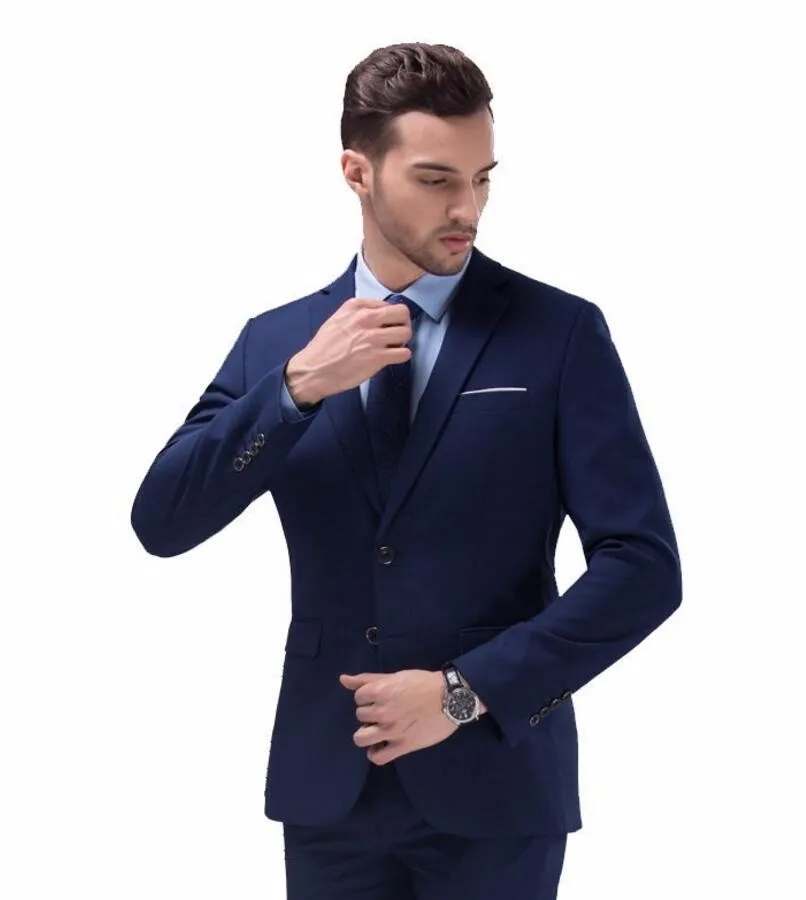 47.1 The latest men's wedding occasions the groom suit a grain of buckle leisure men two-piece suit jacket + pants custom make