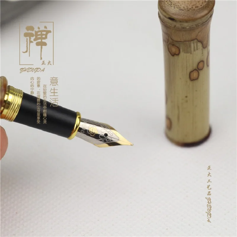 Высококачественная ручка-герой из натурального бамбука с бабочкой, Бамбуковая ручка-авторучка
